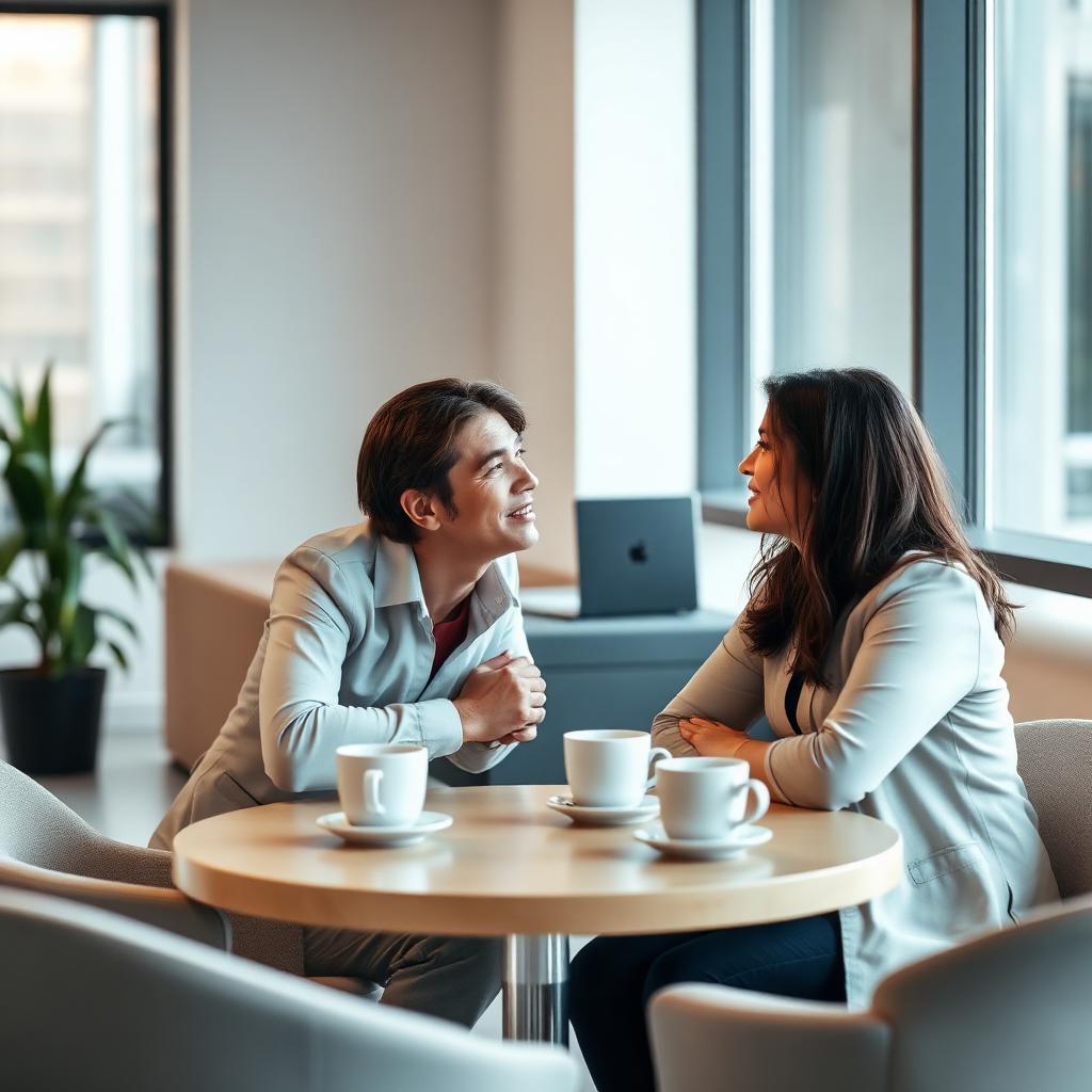 Two colleagues in an honest, empathetic feedback conversation
